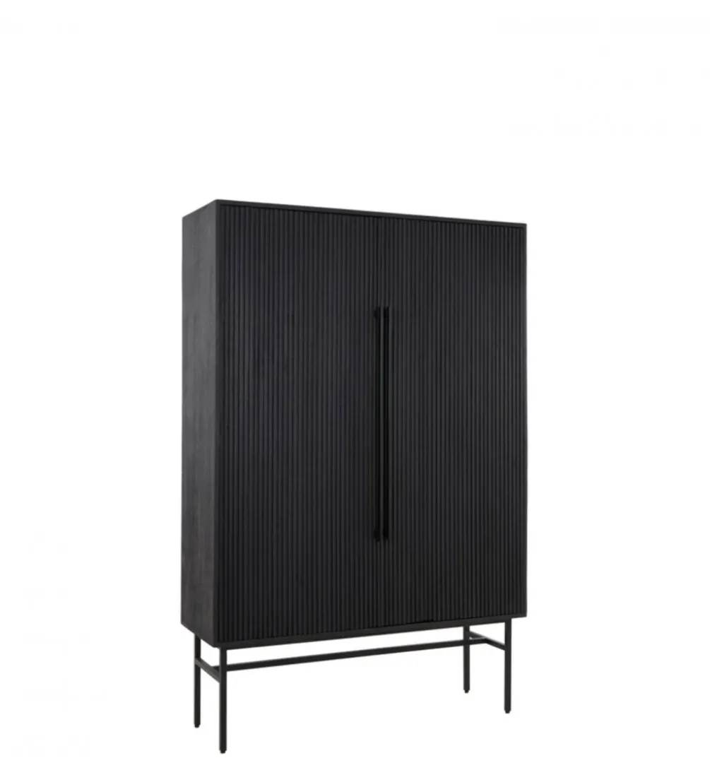 Komoda wysoka ABAGE 180 cm czarna