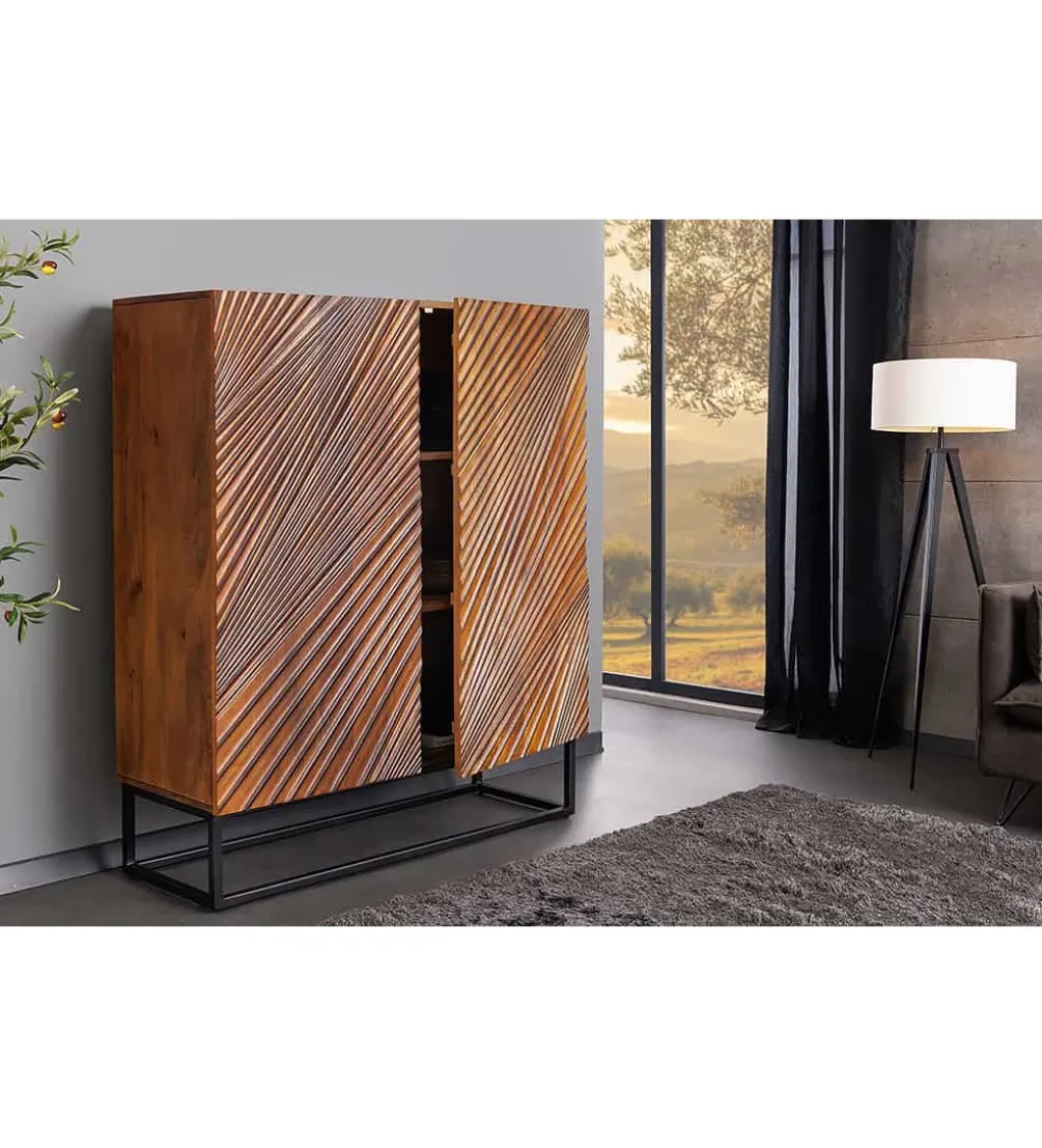 Komoda wysoka ANDRO 100 cm drewno mango brąz