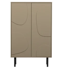 Komoda wysoka CADIZ 135 cm drewno sosny piaskowa