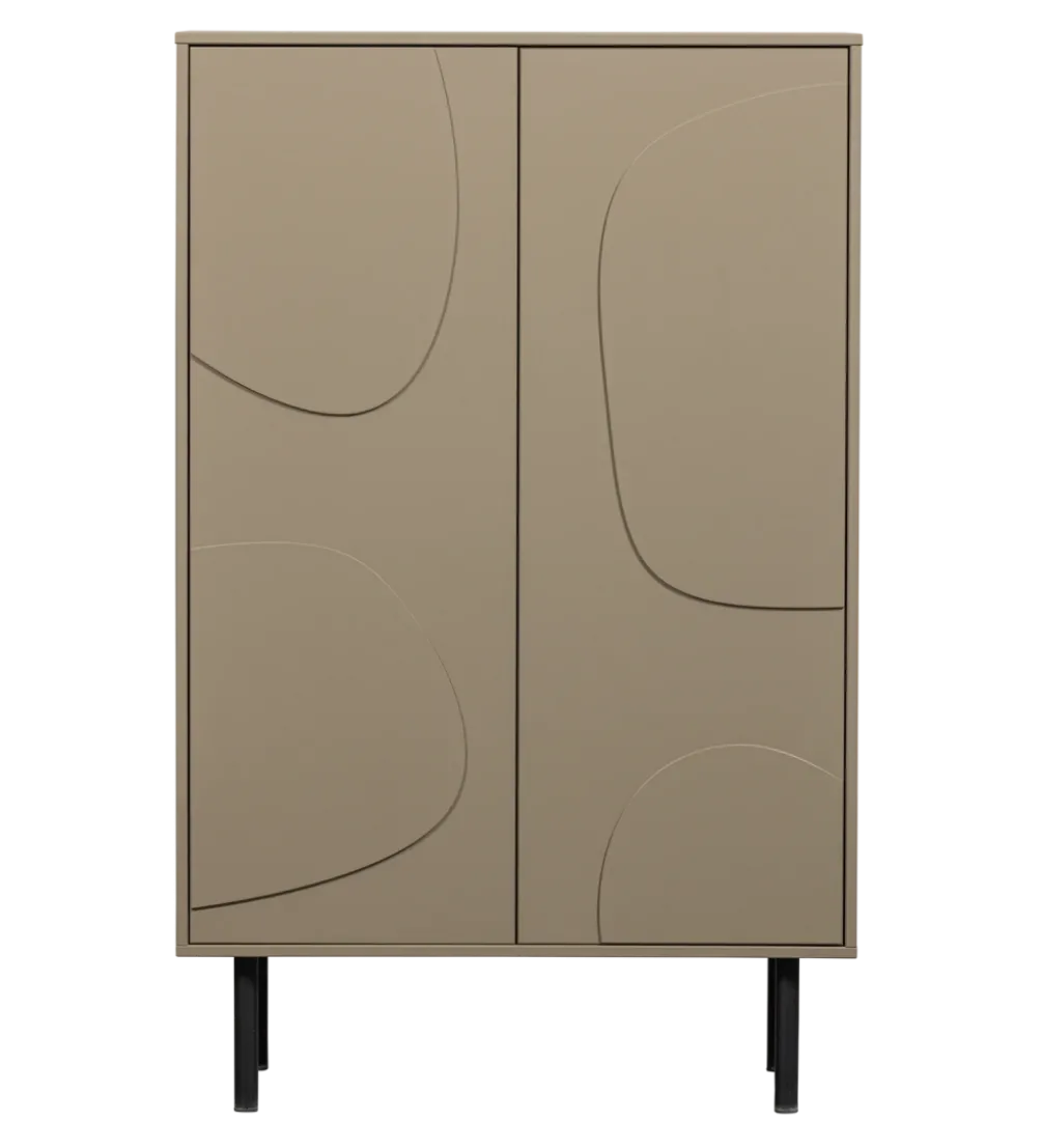 Komoda wysoka CADIZ 135 cm drewno sosny piaskowa