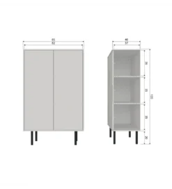 Komoda wysoka CADIZ 135 cm drewno sosny mist