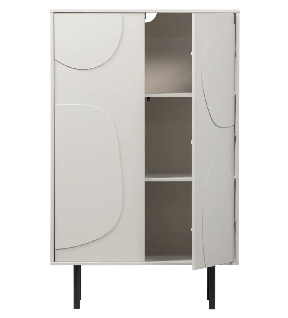 Komoda wysoka CADIZ 135 cm drewno sosny mist