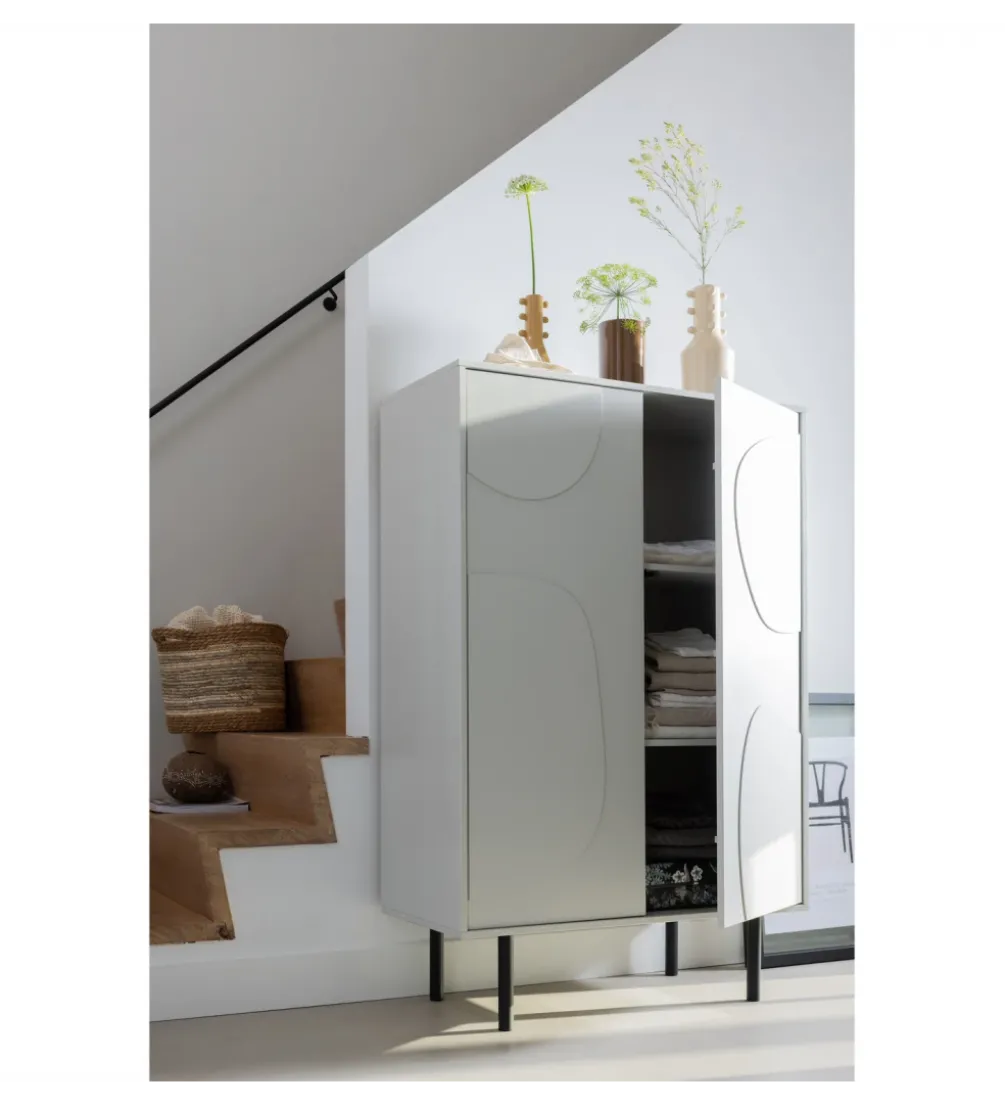 Komoda wysoka CADIZ 135 cm drewno sosny mist