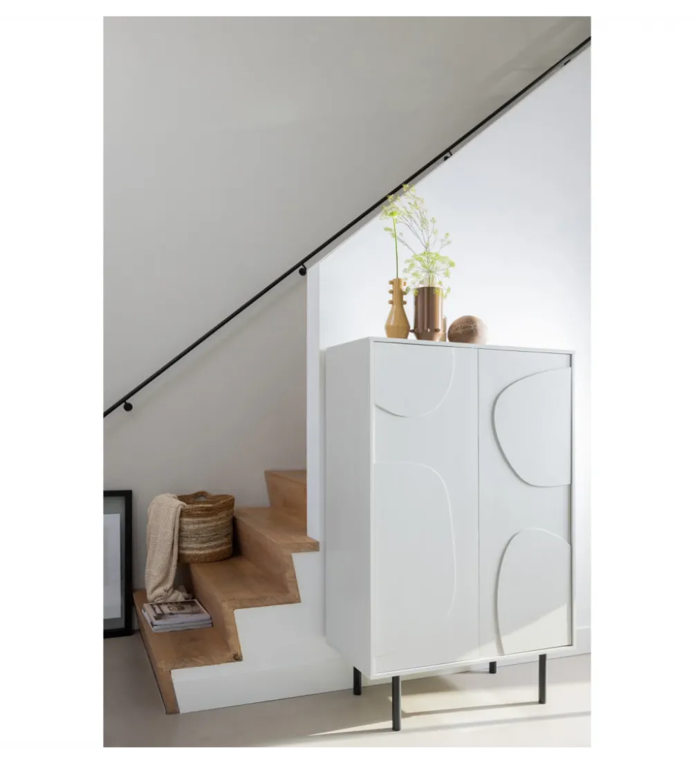 Komoda wysoka CADIZ 135 cm drewno sosny mist