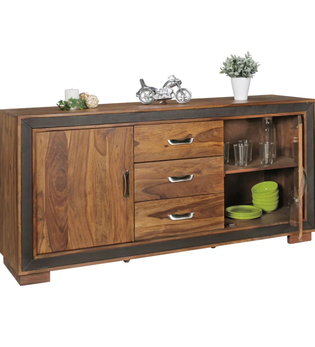 Komoda wysoka 3D ORBIT 120 cm drewno mango brązowa