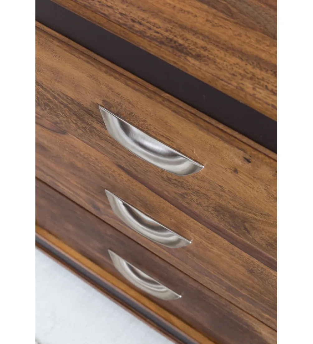 Komoda wysoka 3D ORBIT 120 cm drewno mango brązowa