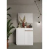 Komoda wysoka FANTASY 105 cm biała z dodatkiem dąb Mercure