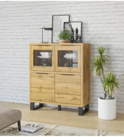 Komoda wysoka Halle 120 cm w optyce dąb wotan