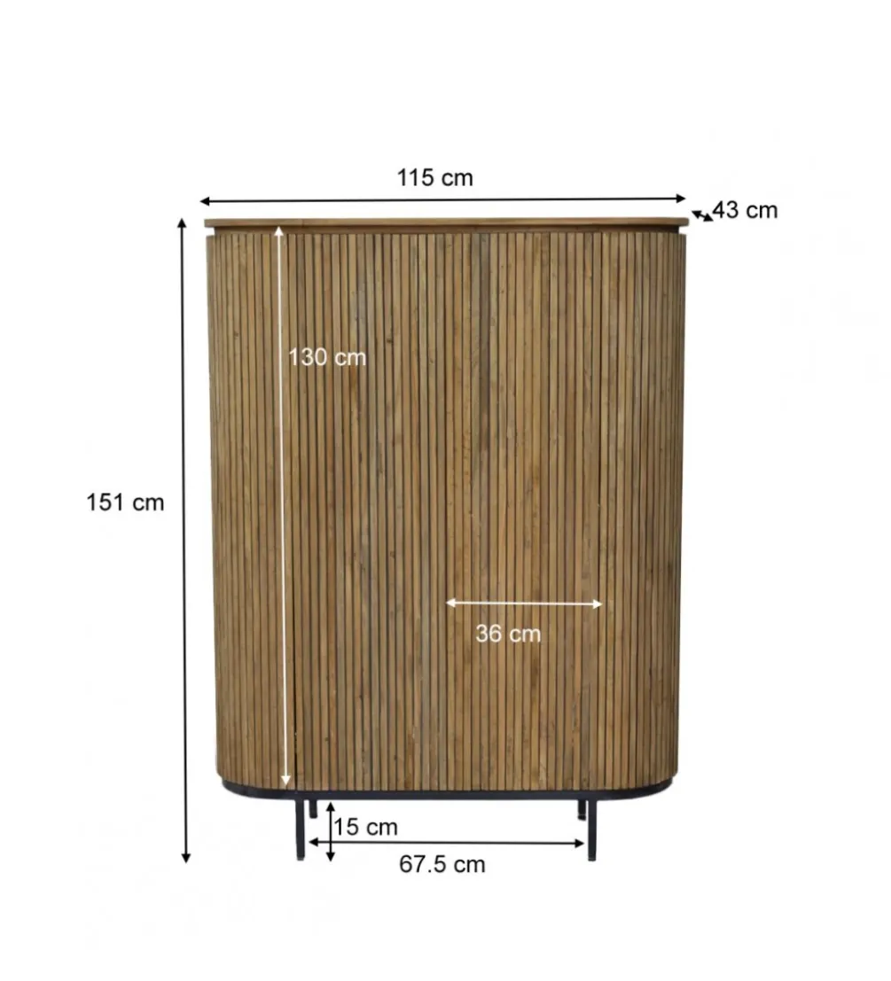 Komoda wysoka LUSAN 115 cm drewno teak
