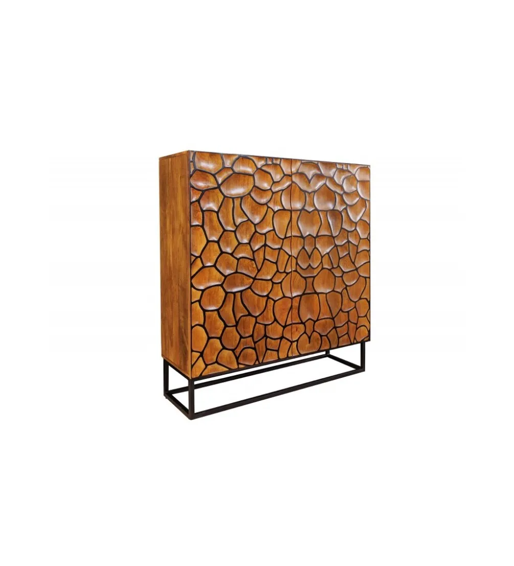 Komoda wysoka MASKAT 100 cm drewno mango brąz