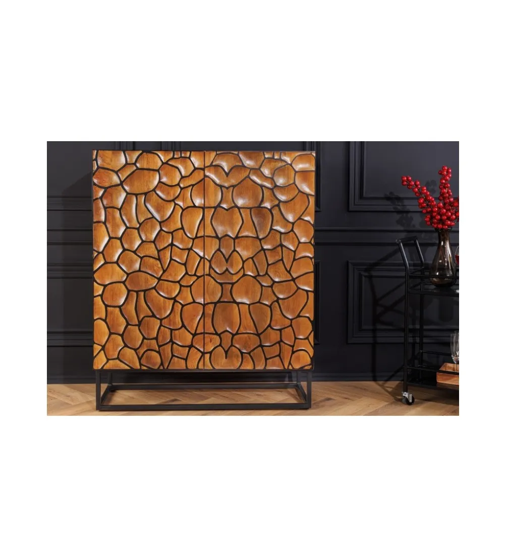 Komoda wysoka MASKAT 100 cm drewno mango brąz