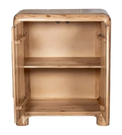 Komoda wysoka OHALDA 100 cm drewno akacja