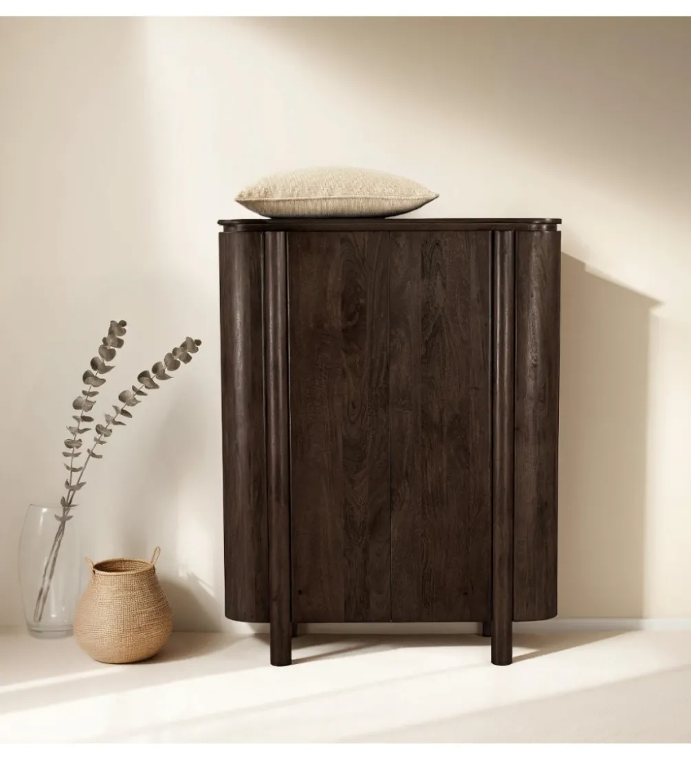 Komoda wysoka SALANO 150 cm drewno mango brązowa