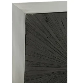 Komoda wysoka Shanil 90 cm drewno czarna