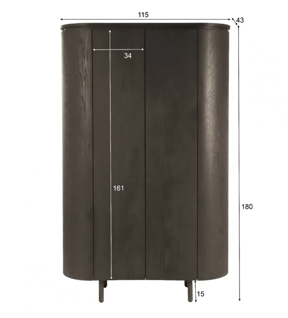 Komoda wysoka TOBAGO 180 cm czarna