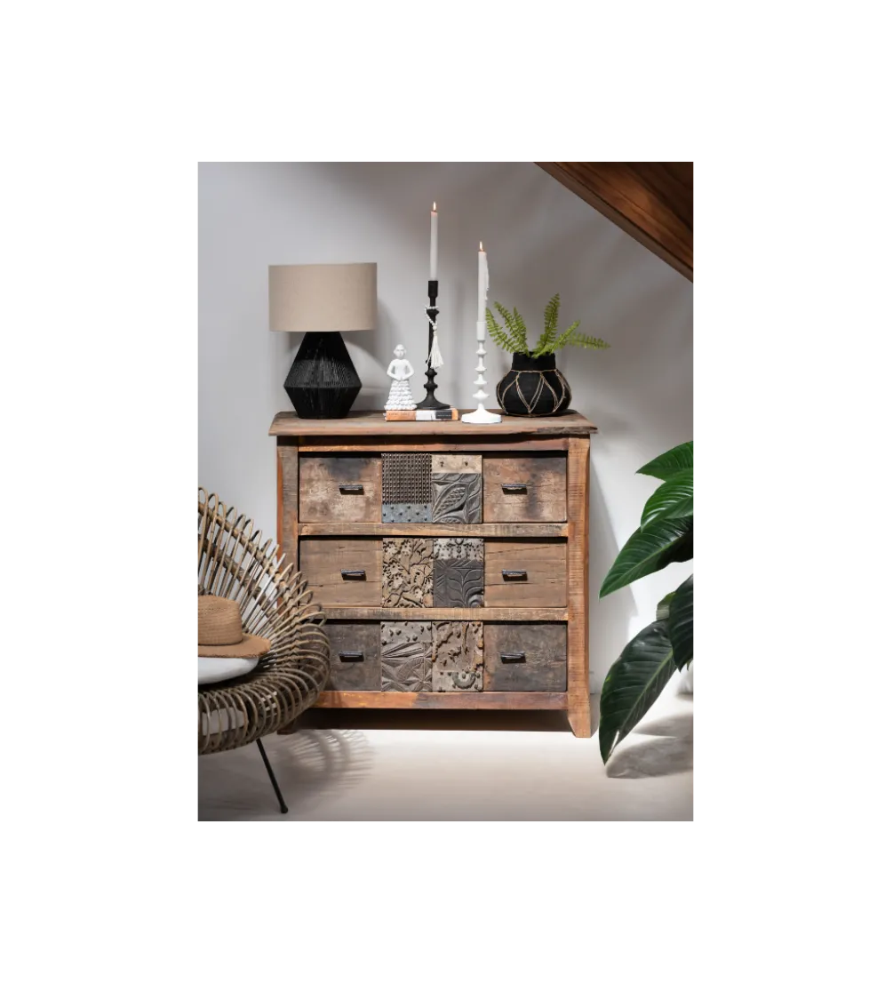 Komoda ZUWENA 100 cm brązowa