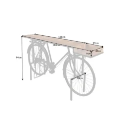 Konsola BICYCLE 195 cm drewno mango