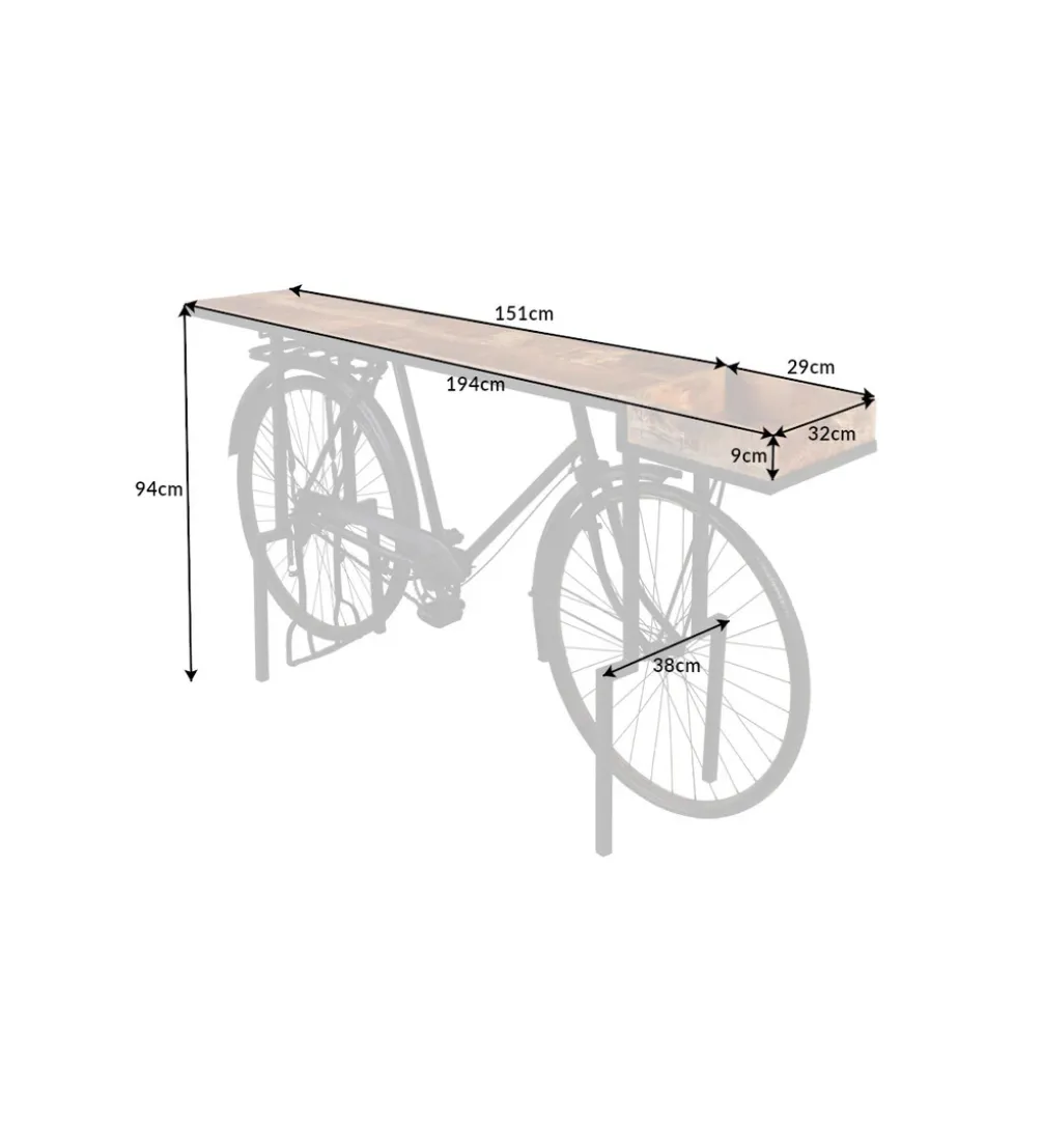 Konsola BICYCLE 195 cm drewno mango