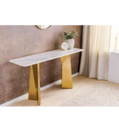 Konsola EXTRAVAGANCIA 140 cm blat z białego marmuru