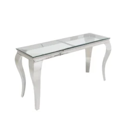 Konsola MODERN BAROCK BARRACUDA 140 cm chromowany szklany blat BEZ blatu tekowego