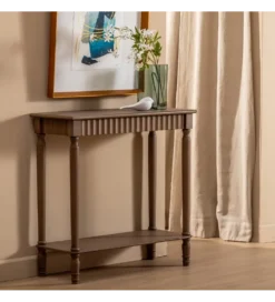 Konsola TEMPU 71 cm drewno sosna brązowy