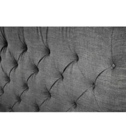 Łóżko tapicerowane PARIS CHESTERFIELD 180 cm x 200 cm Szare lniane