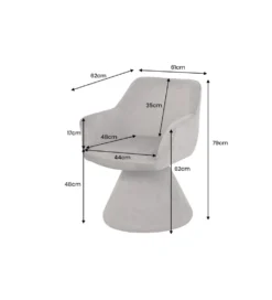 Krzesło AMBIENTO 79 cm obrót 180 stopni szare