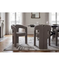 Krzesło ARCH 77 cm szare tkanina teddy