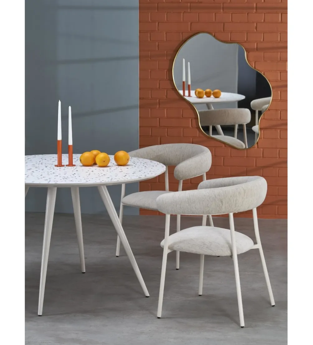 Krzesło ARMINA z podłokietnikami jasny beż