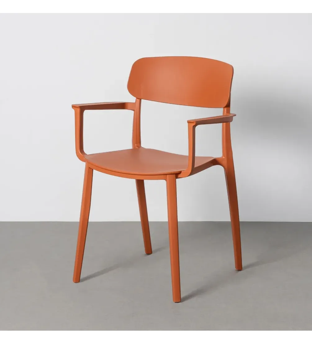 Krzesło BARETO 80 cm pomarańczowe z podłokietnikami