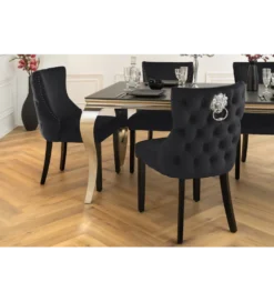 Krzesło CASTLE DELUXE welur czarny