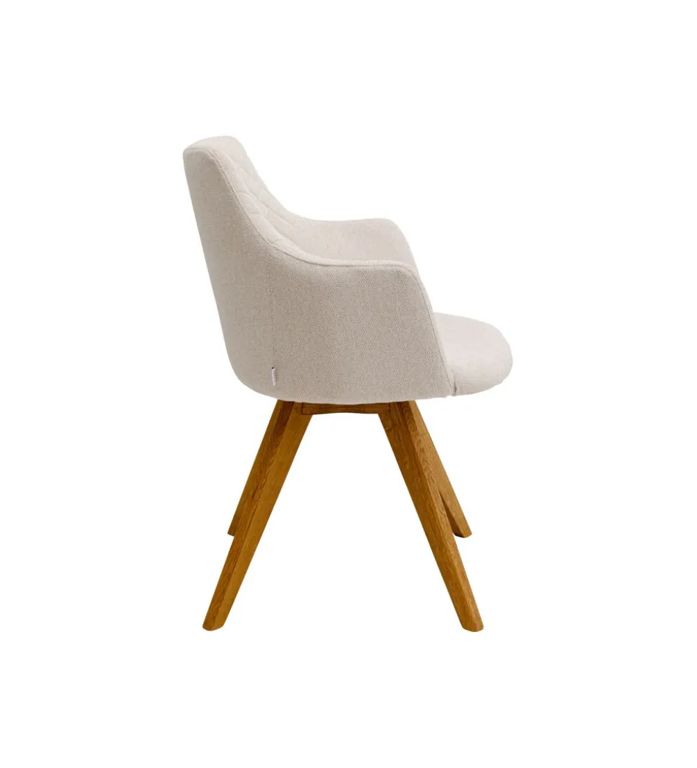 Krzesło COCO WOOD kremowe Chenille
