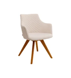 Krzesło COCO WOOD kremowe Chenille