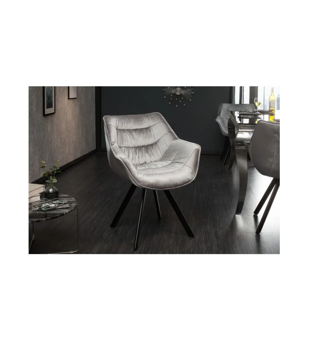 Krzesło designerskie The Dutch Comfort aksamitny szary