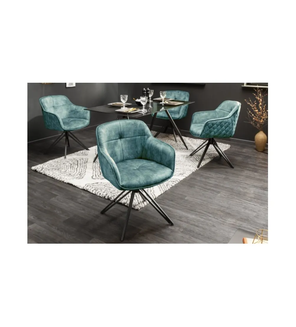 Krzesło Edmonton obrotowe 180 stopni niebieskie