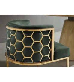 Krzesło ELEGANCE welwet zielony złote nogi