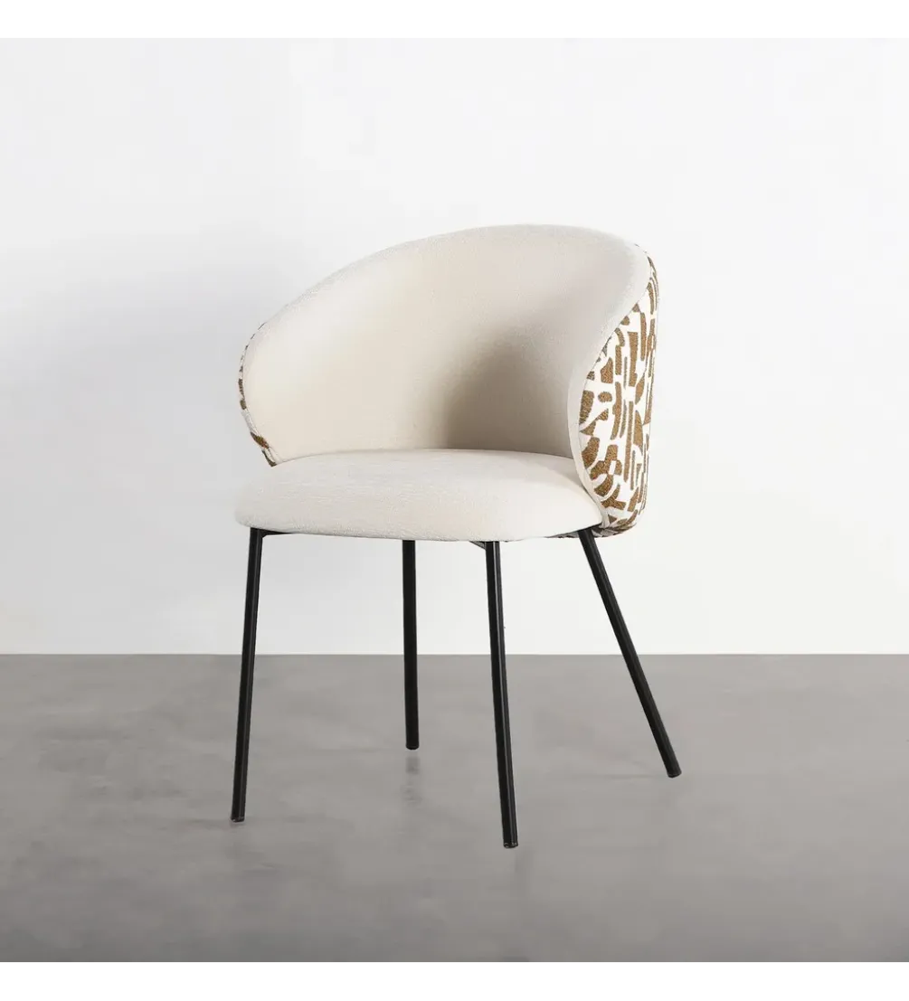 Krzesło ESTAMPADO 74 cm biała ochra