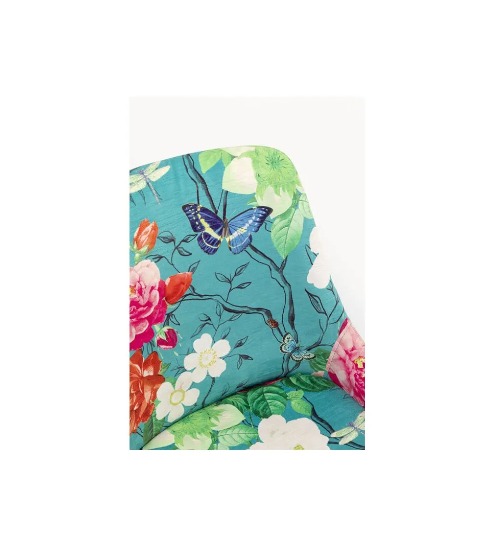 Krzesło FLOWER welur niebieski
