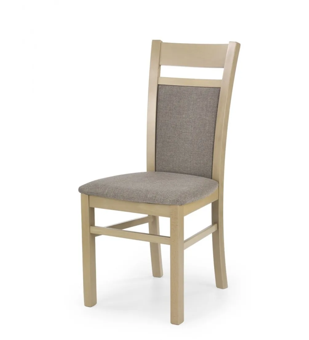Krzesło GERARD II w kolorze dąb sonoma z szarym siedziskiem