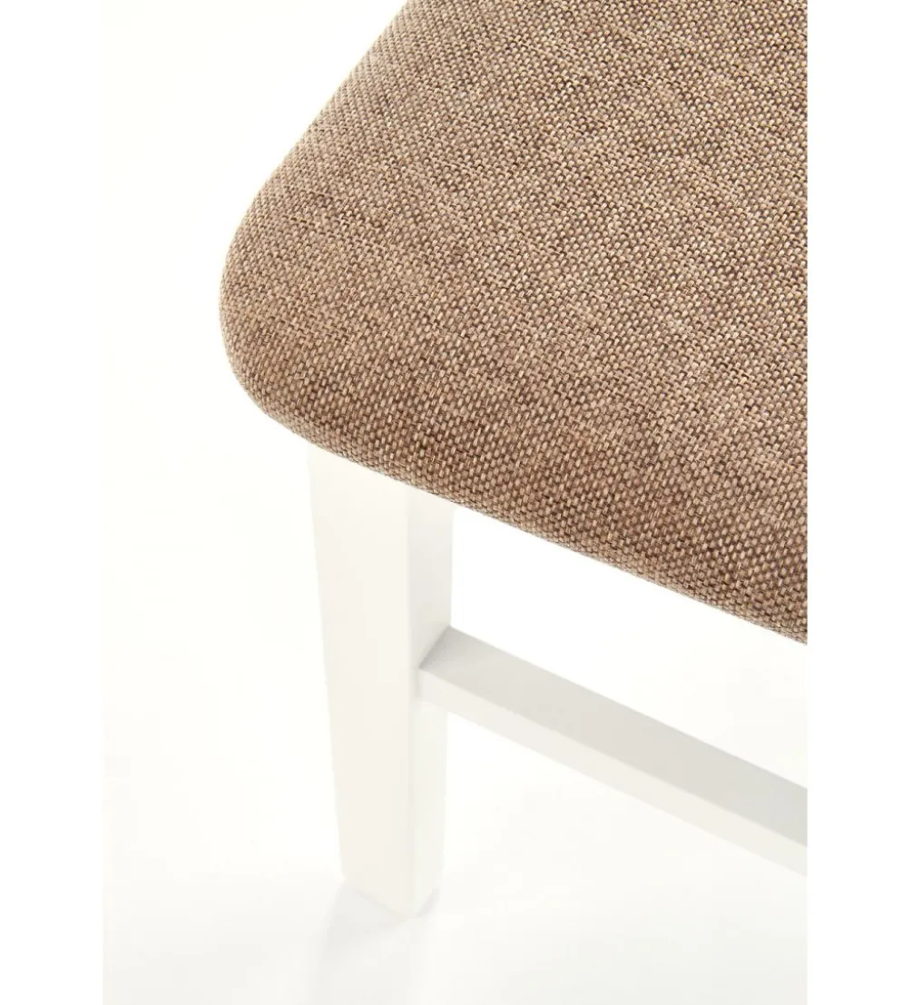Krzesło HUBERT VIII białe z beżowym siedziskiem