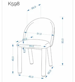 Krzesło K598 83 cm beżowe