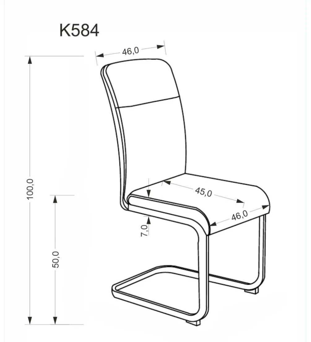 Krzesło K584 100 cm beżowe kaszmirowe