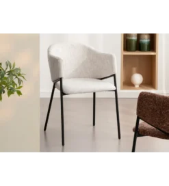 Krzesło NOBLESSE welwet beige czarne nogi