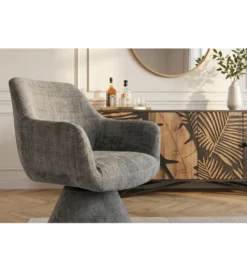Krzesło obrotowe AMBIENTO 79 cm 180 stopni chenille szare