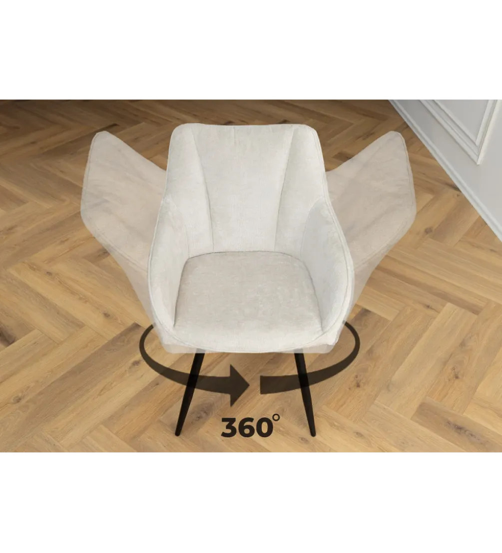 Krzesło obrotowe AVIGNON chenille beige czarne nogi