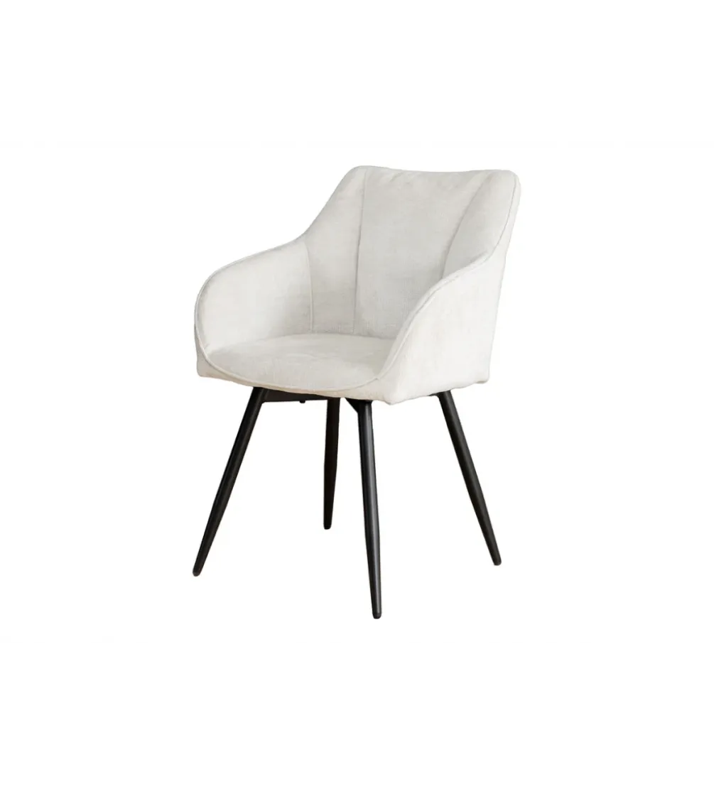 Krzesło obrotowe AVIGNON chenille beige czarne nogi