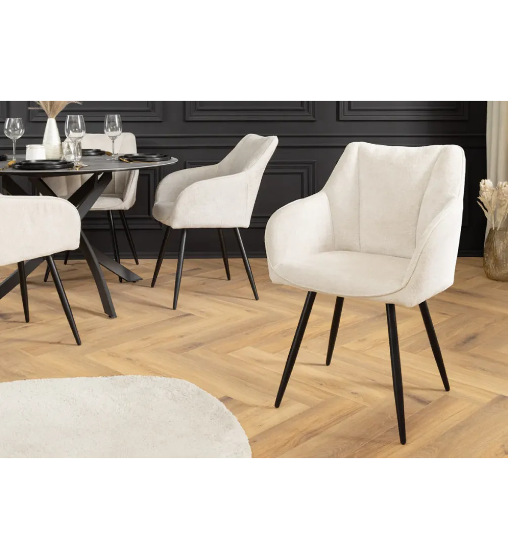 Krzesło obrotowe AVIGNON chenille beige czarne nogi