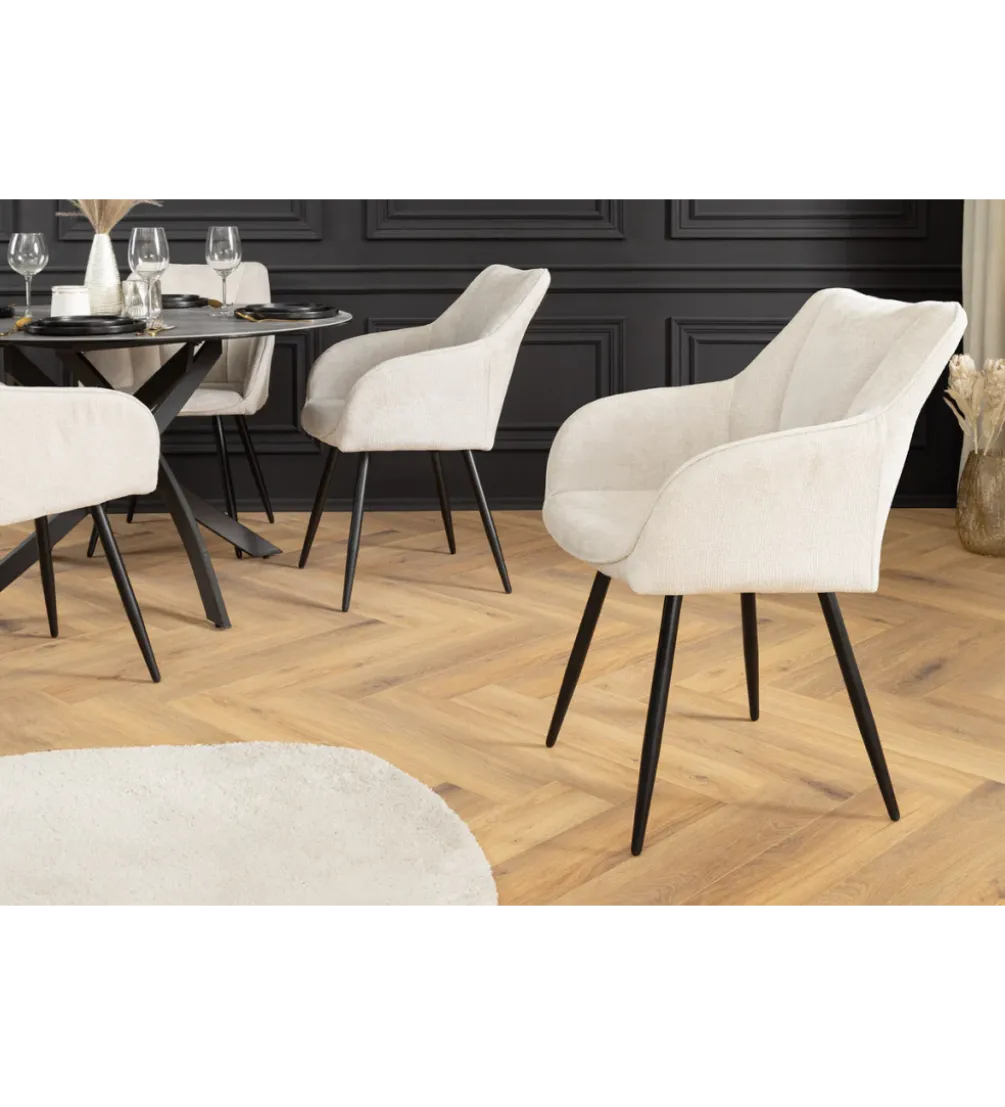 Krzesło obrotowe AVIGNON chenille beige czarne nogi