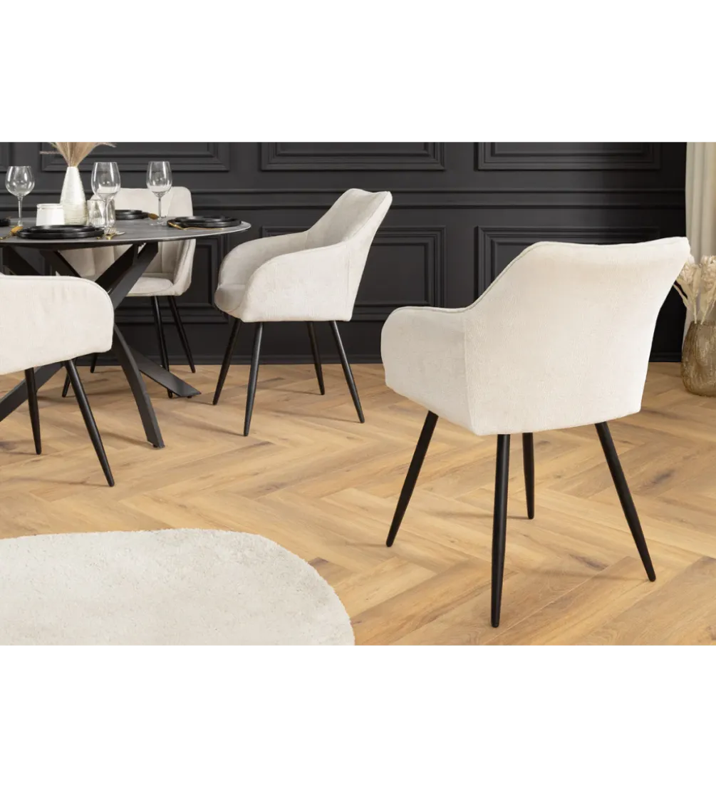 Krzesło obrotowe AVIGNON chenille beige czarne nogi