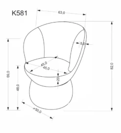 Krzesło obrotowe K581 82 cm beżowe